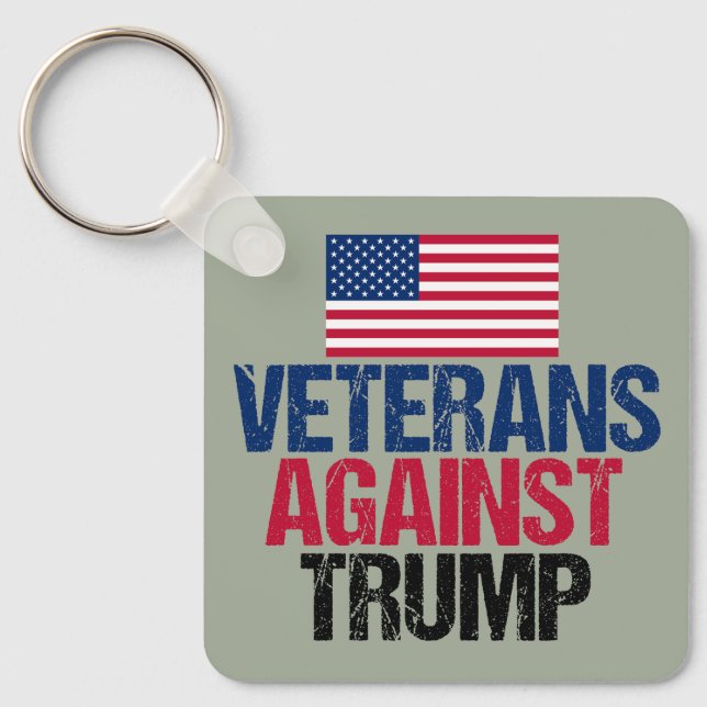 Veterans Against Trump American Flag Political Key Ring (Front)