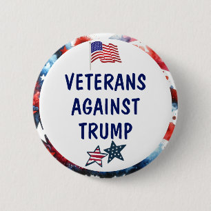 Veterans Against Trump   Anti Trump 6 Cm Round Badge