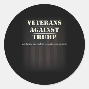 Veterans Against Trump - Protest  Classic Round Sticker