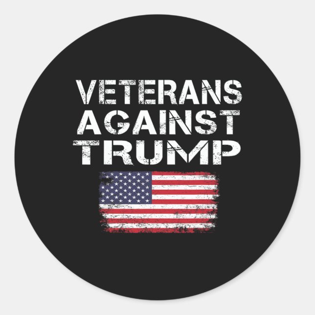 Veterans Against Trump Tee Military Vets Against T Classic Round Sticker (Front)
