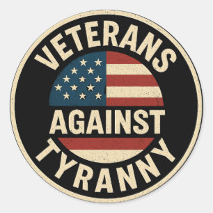 Veterans Against Tyranny – USA Patriotic Badge Classic Round Sticker