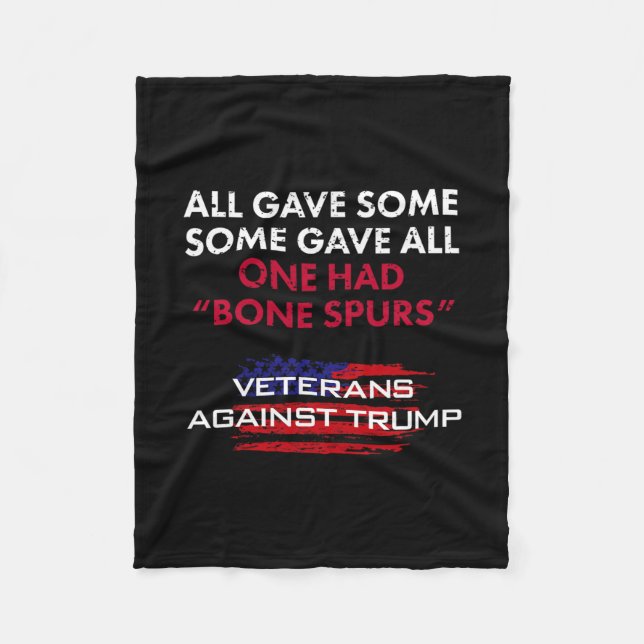 Veterans Anti-trump Draft Dodger Bone Spurs For Ve Fleece Blanket (Front)