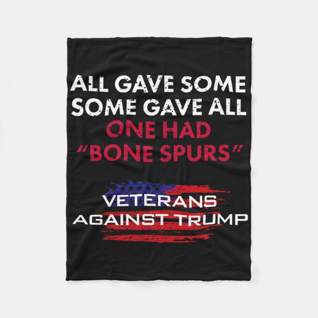 Veterans Anti-trump Draught Dodger Bone Spurs For  Fleece Blanket (Front)