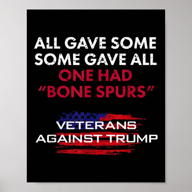 Veterans Anti-trump Draught Dodger Bone Spurs For  Poster (Front)