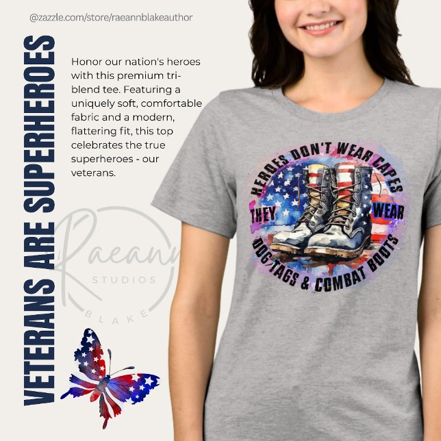 Veterans are Superheroes Tri-Blend Shirt (Creator Uploaded)