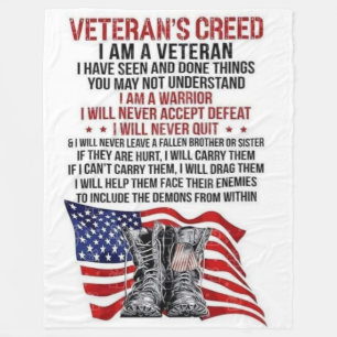VETERANS CREED FLEECE BLANKET