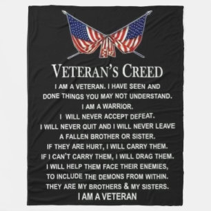 VETERAN'S CREED FLEECE BLANKET