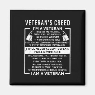Veteran's Creed Patriot War Usa Oath Grandpa  Magnet