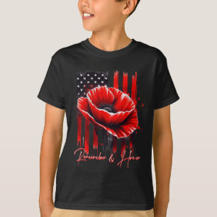 Veterans Day 2025 USA Memorial Day Red Poppy T-Shirt