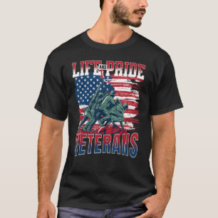 Veterans Day American Flag Life Proud Military Hon T-Shirt
