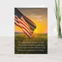 Veterans Day American Flag Sunrise Meadow