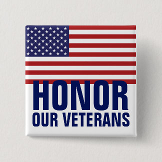Veterans Day Button - USA Flag