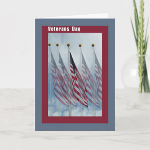 Veterans Day Card with Five Flags