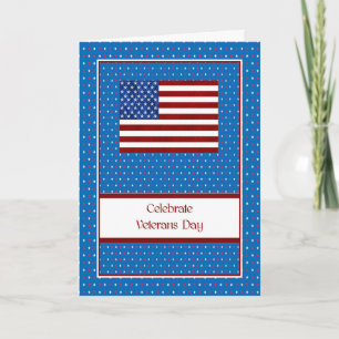 Veterans Day Card with Flag & Stars