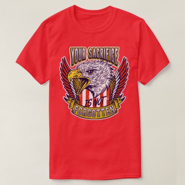 Veterans Day Eagle Quote T-Shirt (Design Front)