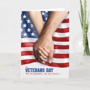 Veterans Day Generations Red White and Blue Holiday Card