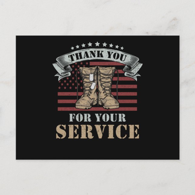 Veterans Day Gift Thank You for your service Postcard (Front)