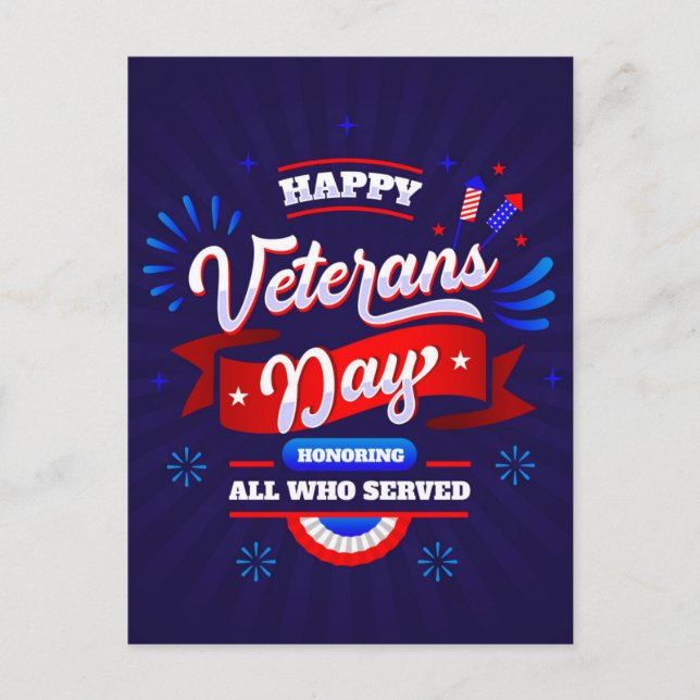 Veterans Day  Holiday Postcard (Front)