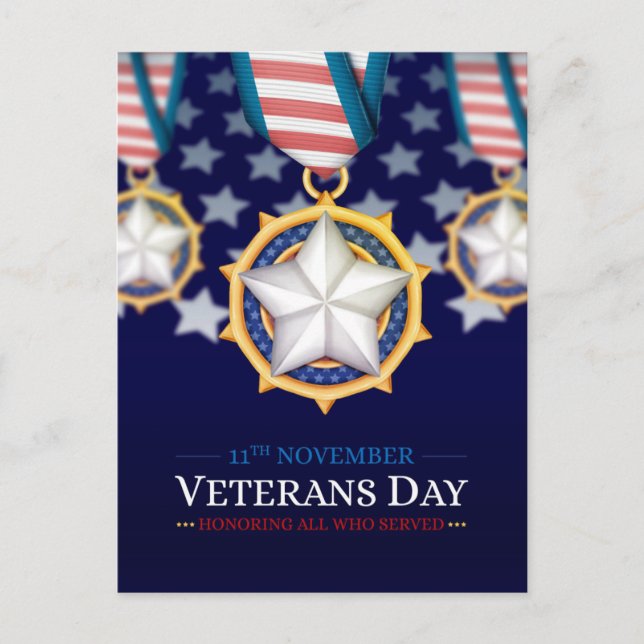 Veterans Day  Holiday Postcard (Front)