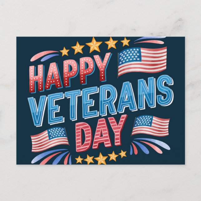 Veterans Day  Holiday Postcard (Front)
