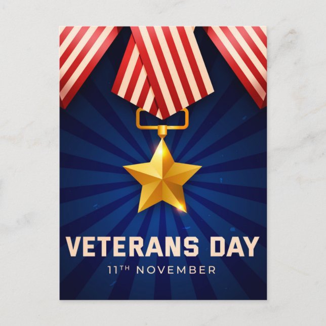 Veterans Day  Holiday Postcard (Front)
