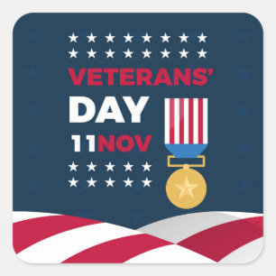 Veterans Day - Honoring all who served Square Sticker