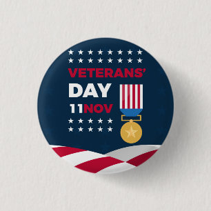 Veterans Day - Honouring all who served  3 Cm Round Badge