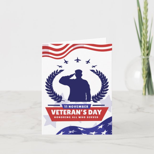 Veterans Day - Honouring all who served  Card (Front)