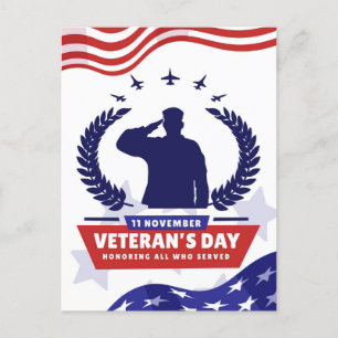 Veterans Day - Honouring all who served  Holiday Postcard