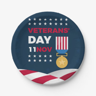 Veterans Day - Honouring all who served  Paper Plate