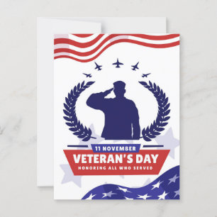 Veterans Day - Honouring all who served Postcard