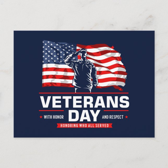 Veterans Day - Honouring all who served Postcard (Front)