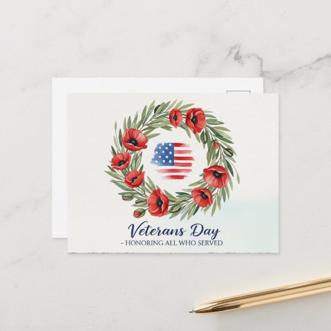 Veterans Day - Honouring all who served Postcard (Front/Back In Situ)