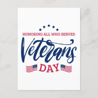 Veterans Day - Honouring all who served  Postcard