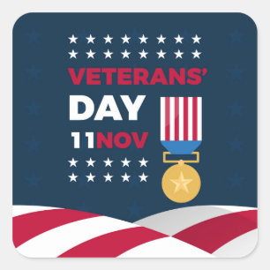 Veterans Day - Honouring all who served  Square Sticker