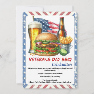 Veterans Day Invitation   Honoring Heroes BBQ