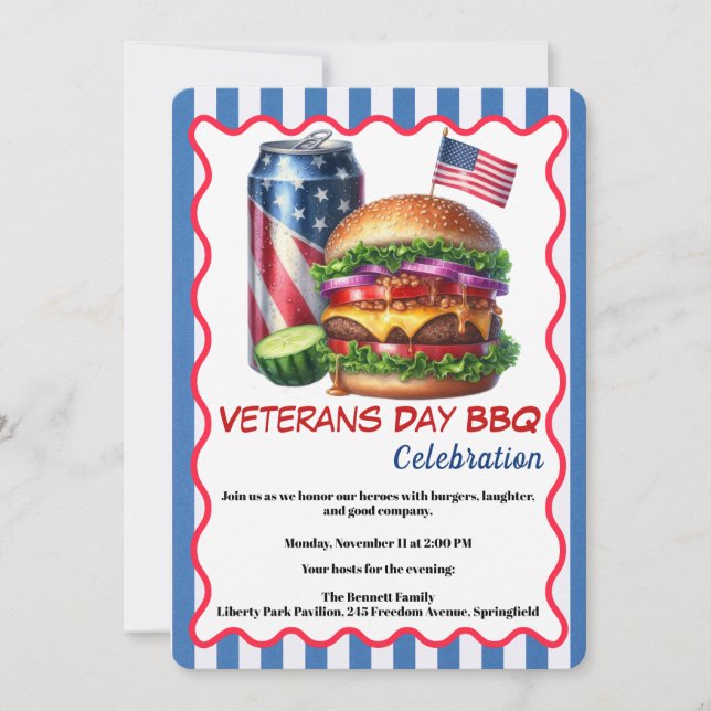 Veterans Day Invitation | Honouring Heroes BBQ (Front)