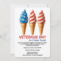 Veterans Day Invitation | Ice cream social party