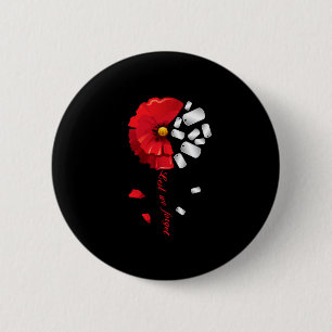 Veterans Day Lest We Forget Red Poppy Flower Usa M 6 Cm Round Badge