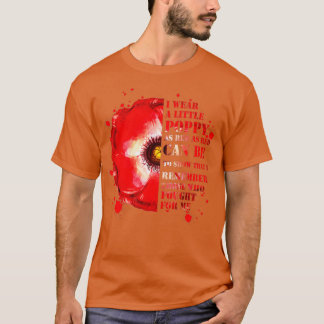 Veterans Day Lest We Forget Red Poppy Flower USA M T-Shirt