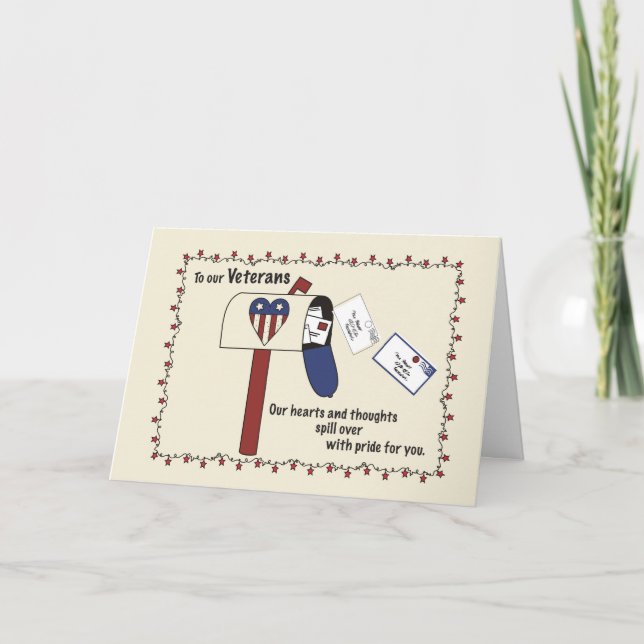 Veterans Day Mailbox Patriotic, Thinking of You, S Card (Front)