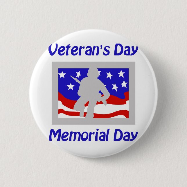 Veteran's Day/Memorial Day 6 Cm Round Badge (Front)
