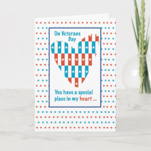 Veterans Day Patriotic Place In Heart, Thank You Card