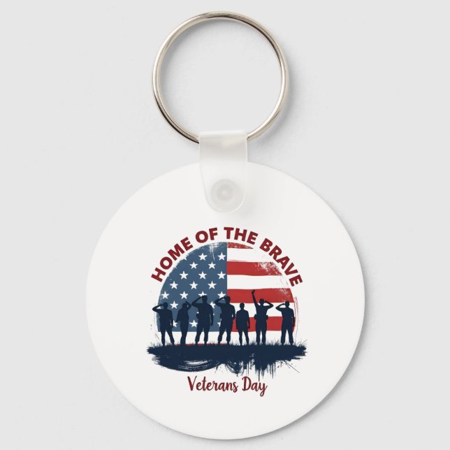 Veterans Day Patriotic Tee Key Ring (Front)