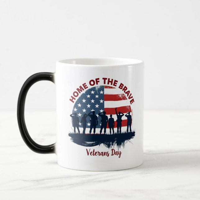 Veterans Day Patriotic Tee Magic Mug (Left)