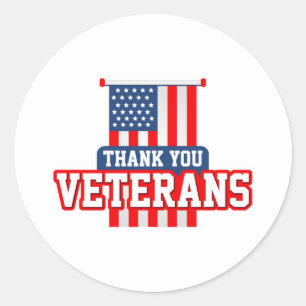 Veterans Day Postcard Classic Round Sticker