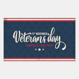 Veterans Day Postcard Rectangular Sticker