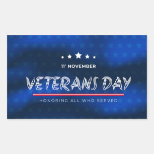 Veterans Day Postcard Rectangular Sticker