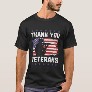 Veterans Day Red Poppy Flower Thank You American T-Shirt