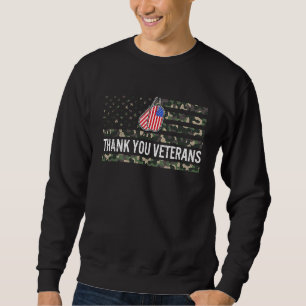 Veterans Day Red Poppy Flower Thank You American U Sweatshirt